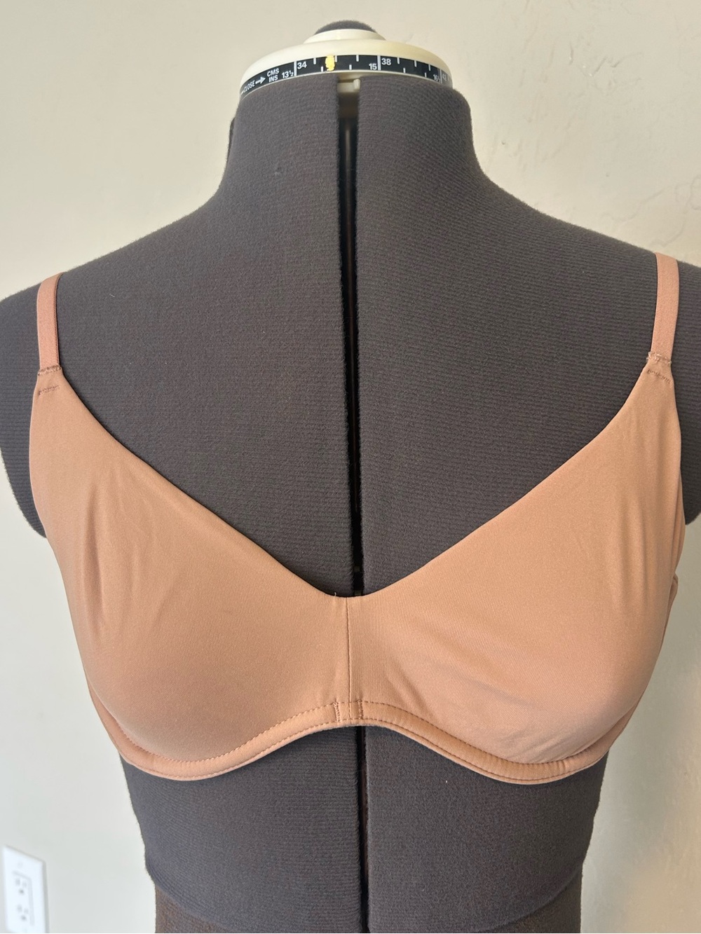 INLYRIC Scoop Bra Gravel Beige Solid 36B Adjustable Strap Hook & Eye IB017 (1946